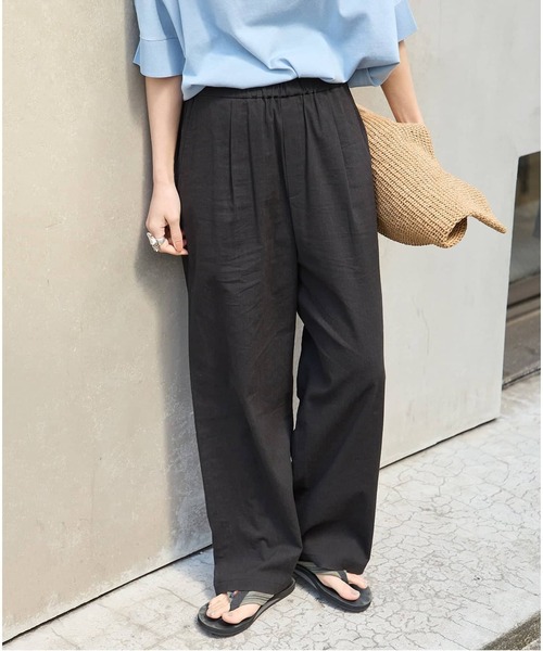 JOURNAL STANDARD（ジャーナルスタンダード）の「《追加2》ウォッシャブルコットンリネVISストレートパンツ（その他パンツ・レディース・ブラック/チョコ/オートミール/ダークブルー/ライトグレー・36/38/40）」の6枚目の写真