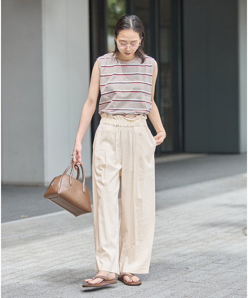 JOURNAL STANDARD（ジャーナルスタンダード）の「《追加2》ウォッシャブルコットンリネVISストレートパンツ（その他パンツ・レディース・ブラック/チョコ/オートミール/ダークブルー/ライトグレー・36/38/40）」の22枚目の写真