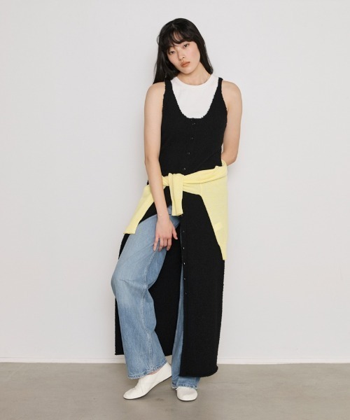COMMON+HAUS(コモンハウス)の「テクスチャ―マキシニットワンピース(ワンピース・レディース・ブラック/ブルー/キナリ・FREE)」の2枚目の写真