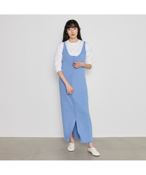 COMMON+HAUS(コモンハウス)の「テクスチャ―マキシニットワンピース(ワンピース・レディース・ブラック/ブルー/キナリ・FREE)」の13枚目の写真