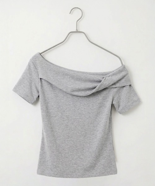 Diable baiser(ディアブルベーゼ)の「オフショルカットソー半袖トップス(Tシャツ/カットソー・レディース・ホワイト/ブラック/グレー・FREE)」の6枚目の写真