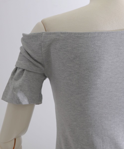 Diable baiser(ディアブルベーゼ)の「オフショルカットソー半袖トップス(Tシャツ/カットソー・レディース・ホワイト/ブラック/グレー・FREE)」の10枚目の写真