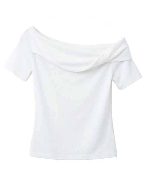 Diable baiser(ディアブルベーゼ)の「オフショルカットソー半袖トップス(Tシャツ/カットソー・レディース・ホワイト/ブラック/グレー・FREE)」の11枚目の写真
