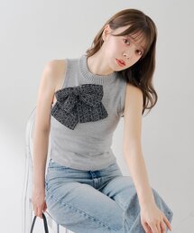 WEB限定カラーあり】ペプラムニットベアトップス（ニット/セーター