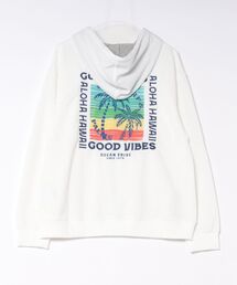 【Kahiko】SURF&Palms カハルウMEN'Sジップアップパーカー