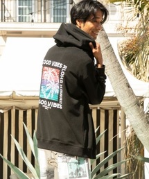 【Kahiko】SURF&Palms カハルウMEN'Sジップアップパーカー