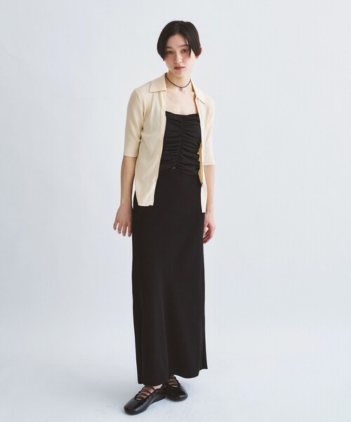 CODE A(コードエー)の「rib zip cardigan(カーディガン/ボレロ・レディース・パープル/アイボリー/ブラック・00)」の12枚目の写真