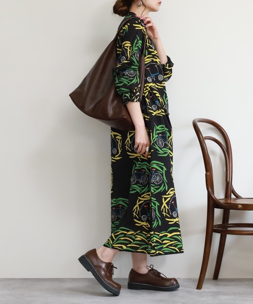KILKI（キルキー）の「kilki 総柄フリル付きシャツワンピース 長袖（シャツワンピース・レディース・ブラック系その他/ホワイト系その他・FREE）」の6枚目の写真