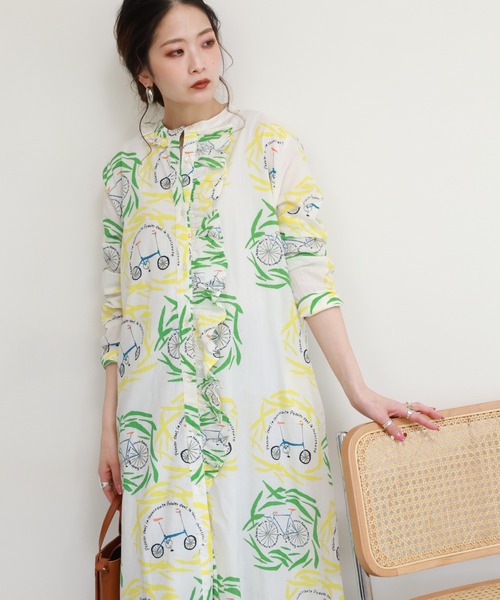KILKI（キルキー）の「kilki 総柄フリル付きシャツワンピース 長袖（シャツワンピース・レディース・ブラック系その他/ホワイト系その他・FREE）」の20枚目の写真
