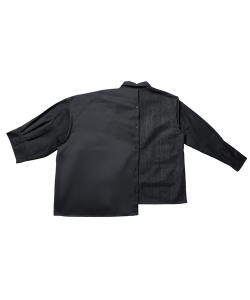 Ruze(ルゼ)の「Asymmetry denim docking SH/アシンメトリーデニムドッキングシャツ(シャツ/ブラウス・メンズ・ブラック・FREE)」の8枚目の写真