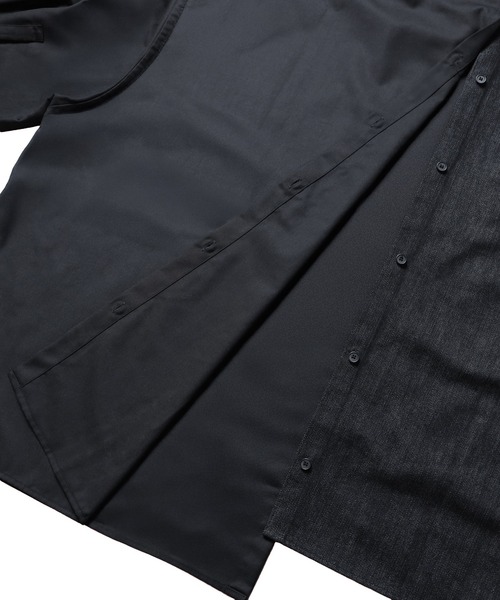 Ruze(ルゼ)の「Asymmetry denim docking SH/アシンメトリーデニムドッキングシャツ(シャツ/ブラウス・メンズ・ブラック・FREE)」の11枚目の写真