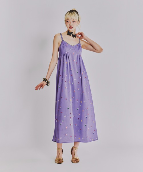 ANNA SUI NYC(アナ スイ エヌ ワイ シー)の「SHIRACOロングワンピース(ワンピース・レディース・ブラック/ラベンダー・FREE)」の18枚目の写真