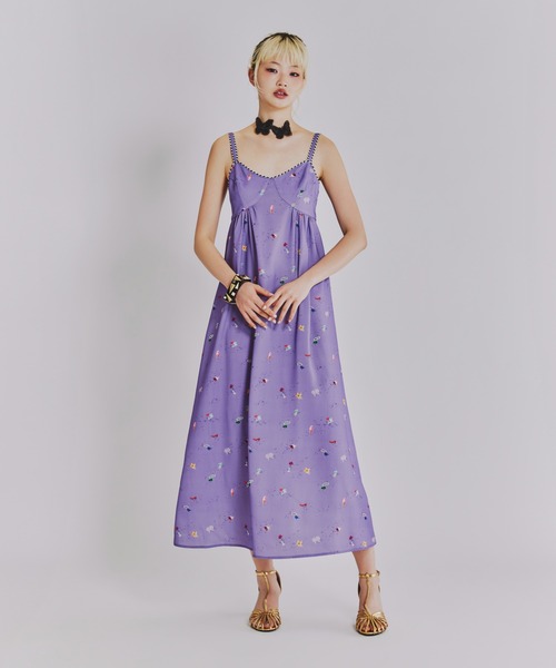ANNA SUI NYC(アナ スイ エヌ ワイ シー)の「SHIRACOロングワンピース(ワンピース・レディース・ブラック/ラベンダー・FREE)」の16枚目の写真
