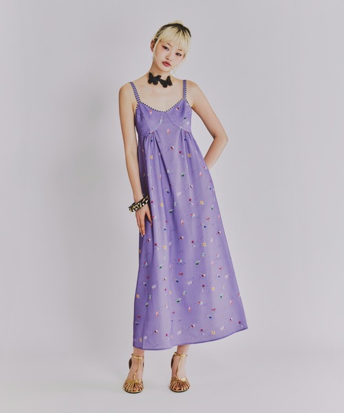 ANNA SUI NYC(アナ スイ エヌ ワイ シー)の「SHIRACOロングワンピース(ワンピース・レディース・ブラック/ラベンダー・FREE)」の15枚目の写真