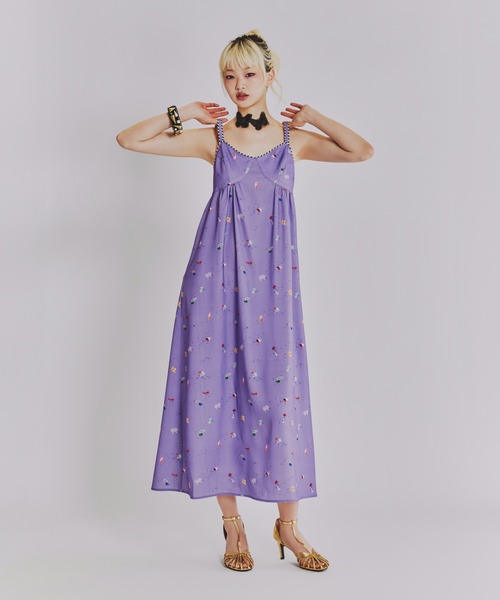 ANNA SUI NYC(アナ スイ エヌ ワイ シー)の「SHIRACOロングワンピース(ワンピース・レディース・ブラック/ラベンダー・FREE)」の14枚目の写真