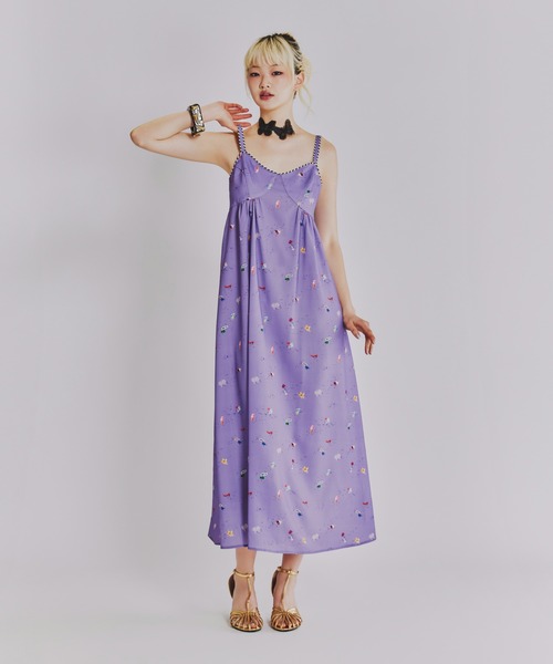 ANNA SUI NYC(アナ スイ エヌ ワイ シー)の「SHIRACOロングワンピース(ワンピース・レディース・ブラック/ラベンダー・FREE)」の13枚目の写真
