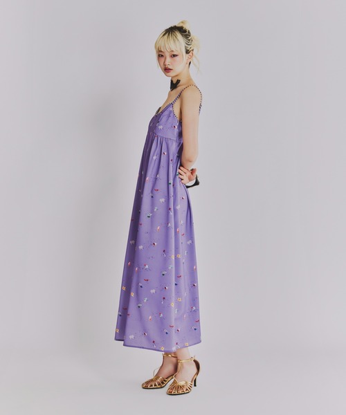 ANNA SUI NYC(アナ スイ エヌ ワイ シー)の「SHIRACOロングワンピース(ワンピース・レディース・ブラック/ラベンダー・FREE)」の11枚目の写真