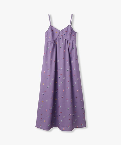 ANNA SUI NYC(アナ スイ エヌ ワイ シー)の「SHIRACOロングワンピース(ワンピース・レディース・ブラック/ラベンダー・FREE)」の9枚目の写真