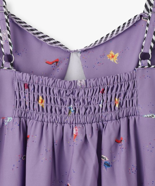 ANNA SUI NYC(アナ スイ エヌ ワイ シー)の「SHIRACOロングワンピース(ワンピース・レディース・ブラック/ラベンダー・FREE)」の6枚目の写真