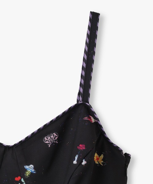 ANNA SUI NYC(アナ スイ エヌ ワイ シー)の「SHIRACOロングワンピース(ワンピース・レディース・ブラック/ラベンダー・FREE)」の4枚目の写真