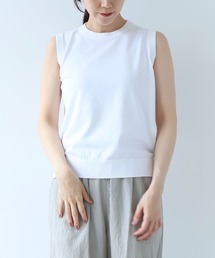 △ガス強撚コットンニット ノースリプルオーバー