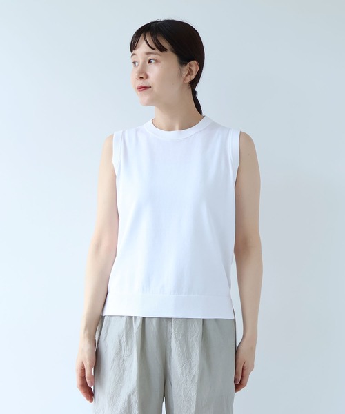 yuni(ユニ )の「ガス強撚コットンニット ノースリプルオーバー(ニット/セーター・レディース・その他/ホワイト/レッド/ネイビー・FREE)」の17枚目の写真
