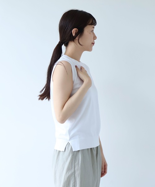 yuni(ユニ )の「ガス強撚コットンニット ノースリプルオーバー(ニット/セーター・レディース・その他/ホワイト/レッド/ネイビー・FREE)」の19枚目の写真