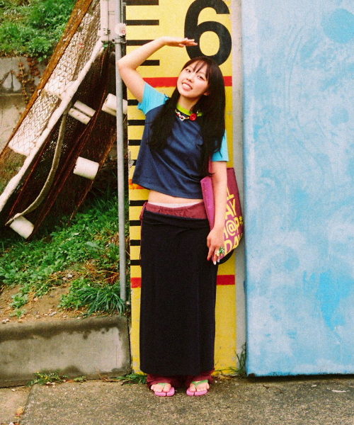 NICE GHOST CLUB(ナイスゴーストクラブ)の「X JIMMIZO COLOR BLOCK TEE_NAVY(NG2GMFT502B)(Tシャツ/カットソー・レディース・ネイビー・F)」の2枚目の写真