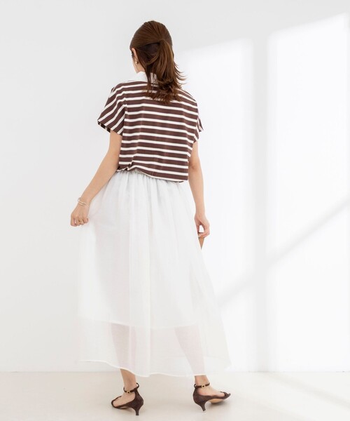NOLLEY’S(ノーリーズ)の「【BECシリーズ】ウォッシャブルオープンカラーボーダーコクーンT(Tシャツ/カットソー・レディース・ブルー系その他3/ベージュ系その他3/ブルー系その他7・38)」の22枚目の写真