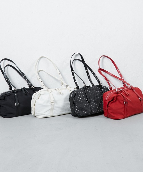 uyu.(ウユ)の「Eyelet Handle Mini Boston Bag / ハトメハンドル ミニボストンバッグ(ボストンバッグ・レディース・レッド/チャコールグレー/ホワイト/ブラック・FREE)」の5枚目の写真