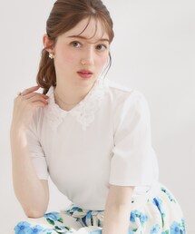 【UVカット・接触冷感・洗える】襟レース トップス