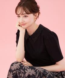 【UVカット・接触冷感・洗える】襟レース トップス