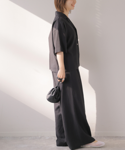 JOURNAL STANDARD relume(ジャーナルスタンダード レリューム)の「ラミーレーヨンワイドイージーパンツ(その他パンツ・レディース・ブラック/ブラウン・38/36)」の10枚目の写真