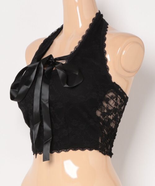 Lace Ladies(レースレディース)の「レース リボン ホルター カップ付き キャミソール(キャミソール・レディース・アイボリー/ブラック/ホワイト・FREE)」の5枚目の写真