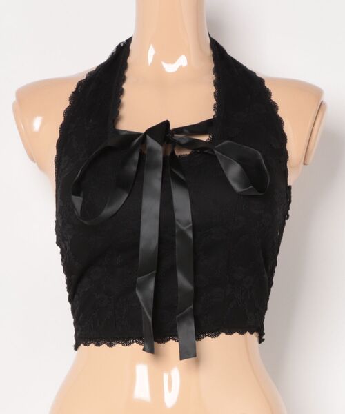 Lace Ladies(レースレディース)の「レース リボン ホルター カップ付き キャミソール(キャミソール・レディース・アイボリー/ブラック/ホワイト・FREE)」の14枚目の写真