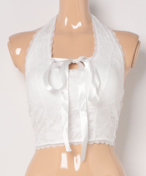 Lace Ladies(レースレディース)の「レース リボン ホルター カップ付き キャミソール(キャミソール・レディース・アイボリー/ブラック/ホワイト・FREE)」の15枚目の写真