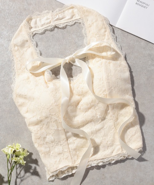 Lace Ladies(レースレディース)の「レース リボン ホルター カップ付き キャミソール(キャミソール・レディース・アイボリー/ブラック/ホワイト・FREE)」の10枚目の写真