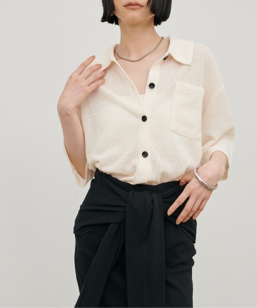 LARUTA(ラルータ)の「【LARUTA】ニットソー半袖シャツ(ニット/セーター・レディース・ブラウン/ブラック/アイボリー・FREE)」の18枚目の写真