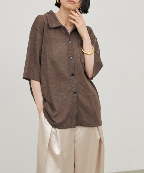 LARUTA(ラルータ)の「【LARUTA】ニットソー半袖シャツ(ニット/セーター・レディース・ブラウン/ブラック/アイボリー・FREE)」の16枚目の写真