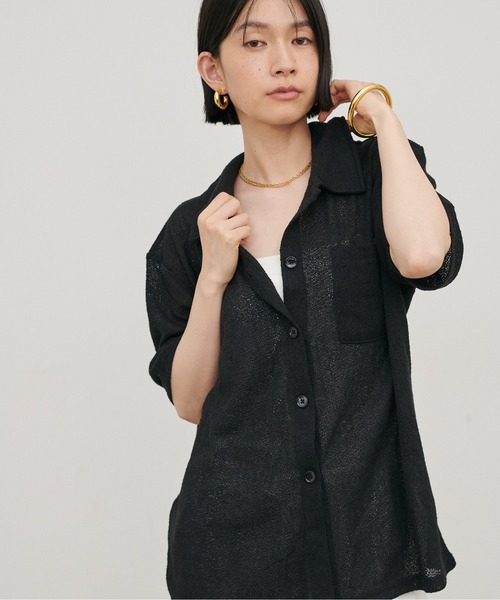 LARUTA(ラルータ)の「【LARUTA】ニットソー半袖シャツ(ニット/セーター・レディース・ブラウン/ブラック/アイボリー・FREE)」の12枚目の写真