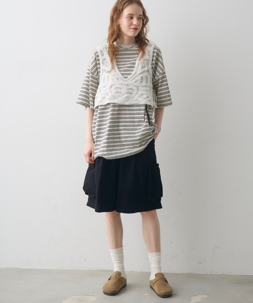 Crisp(クリスプ)の「side ribbon crochet vest / サイドリボンクロシェベスト(ベスト・レディース・ホワイト/ナチュラル・FREE)」の8枚目の写真