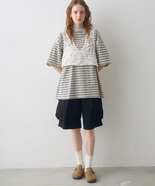 Crisp(クリスプ)の「side ribbon crochet vest / サイドリボンクロシェベスト(ベスト・レディース・ホワイト/ナチュラル・FREE)」の9枚目の写真