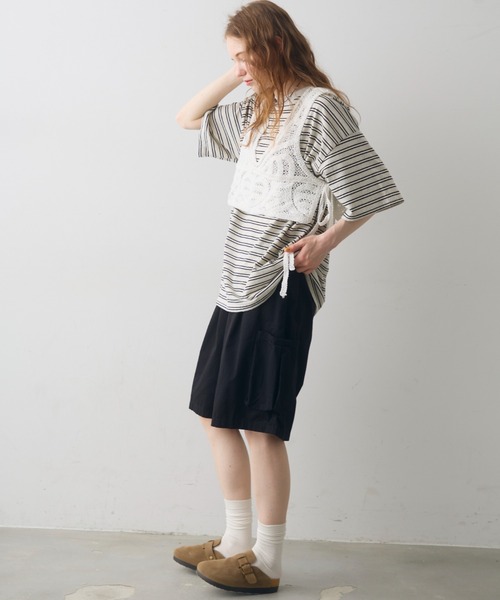 Crisp(クリスプ)の「side ribbon crochet vest / サイドリボンクロシェベスト(ベスト・レディース・ホワイト/ナチュラル・FREE)」の10枚目の写真