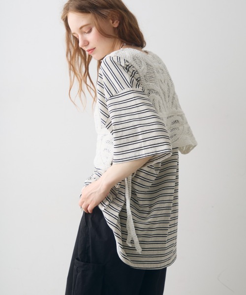 Crisp(クリスプ)の「side ribbon crochet vest / サイドリボンクロシェベスト(ベスト・レディース・ホワイト/ナチュラル・FREE)」の6枚目の写真