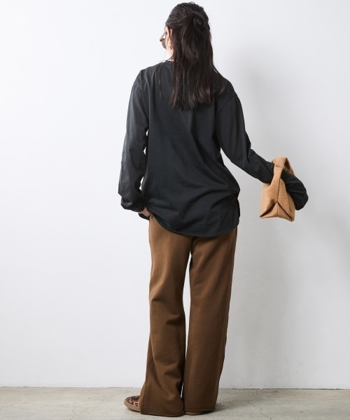 CHIC STYLE(シックスタイル)の「ロングスリーブロゴプリントTシャツ<大きいサイズ有>シックスタイル(Tシャツ/カットソー・レディース・スミクロ/オフホワイト・5L/4L/3L/LL/L/M)」の10枚目の写真