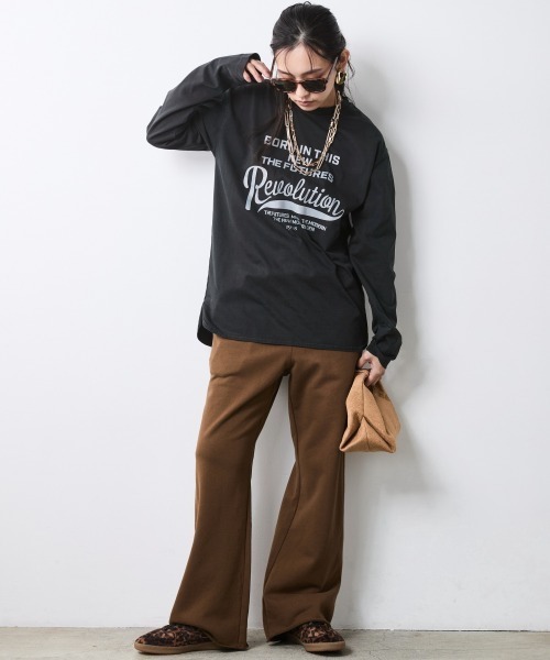 CHIC STYLE(シックスタイル)の「ロングスリーブロゴプリントTシャツ<大きいサイズ有>シックスタイル(Tシャツ/カットソー・レディース・スミクロ/オフホワイト・5L/4L/3L/LL/L/M)」の12枚目の写真