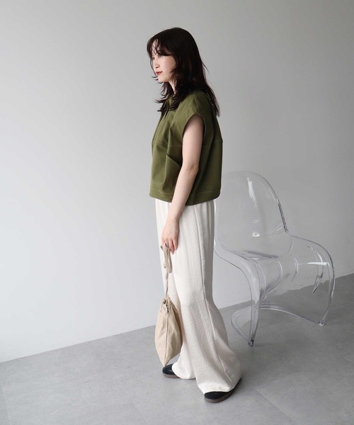 earth music&ecology(アースミュージックアンドエコロジー)の「コクーンフォルムシャツ(シャツ/ブラウス・レディース・ベージュ/カーキ/ブラウン・FREE)」の9枚目の写真
