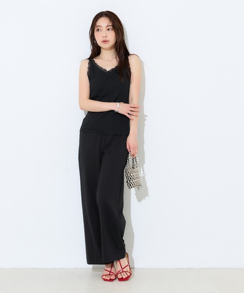 coca(coca)(コカ)の「コットン天竺ワイドパンツ(その他パンツ・レディース・ベージュ/ブラック・L/S/M/XL)」の12枚目の写真