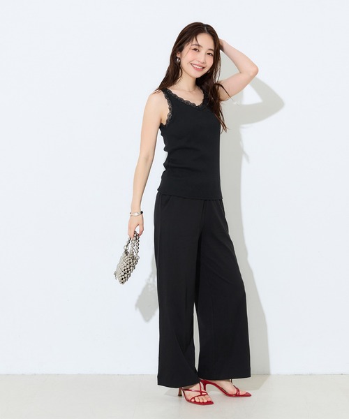 coca(coca)(コカ)の「コットン天竺ワイドパンツ(その他パンツ・レディース・ベージュ/ブラック・L/S/M/XL)」の13枚目の写真