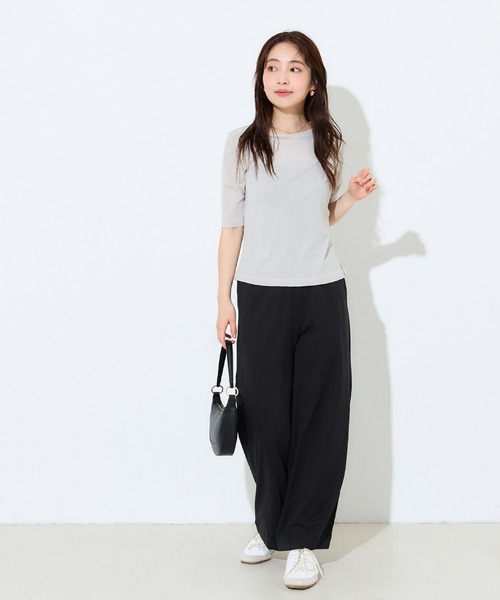 coca(coca)(コカ)の「コットン天竺ワイドパンツ(その他パンツ・レディース・ベージュ/ブラック・L/S/M/XL)」の9枚目の写真